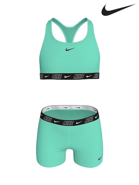 Nike Blue Logo Tape Racerback Bikini Shorts Set (AP4120) | £26