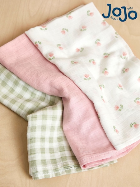 JoJo Maman Bébé 3-Pack Muslins (AP4208) | £12