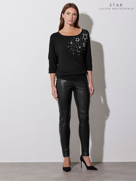 Star by Julien MacDonald Black Diamante Star Detail Top (AP4299) | £45