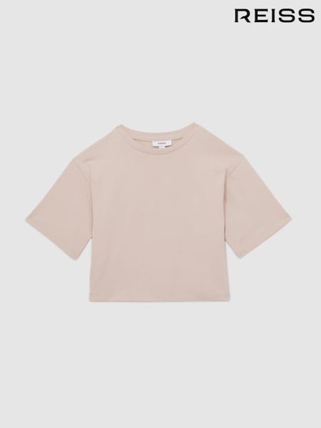 Reiss Blush Cassy 9-13 yrs Oversized Cotton Crew-Neck T-Shirt (AP4333) | £18