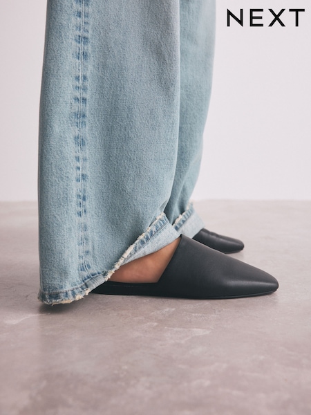 Black Forever Comfort® High Cut Square Toe Mules (AP4626) | £30