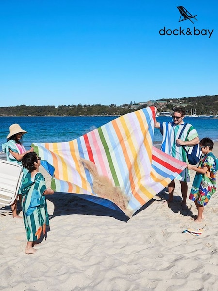 Dock & Bay Candy Stripes Picnic Outdoor Waterproof Blanket (AP4703) | £60 - £70