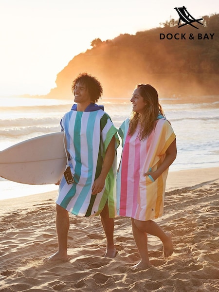 Dock & Bay Coastal Candy Adult Quick Dry Beach Poncho (AP4710) | £40