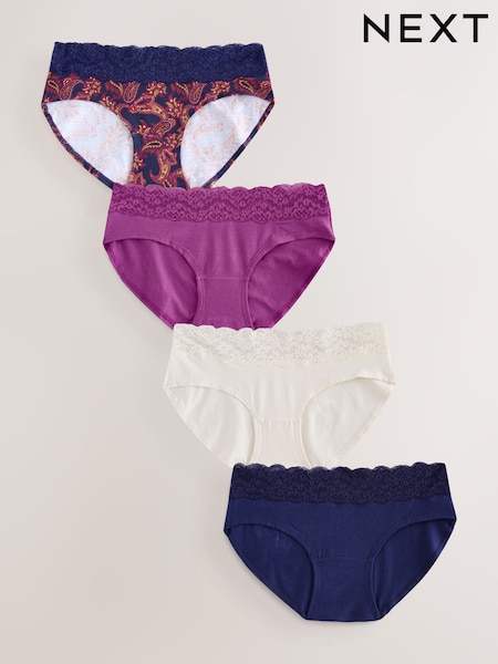 Navy Short Lace Knickers 4 Pack (AP4995) | £16