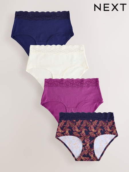 Navy Midi Lace Knickers 4 Pack (AP4999) | £17