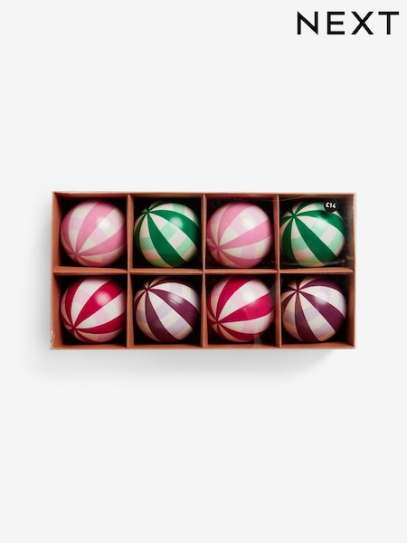 8 Pack Check Shatterproof Christmas Baubles (AP5095) | £14