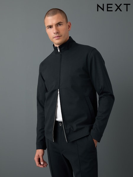 Navy Blue Smart Funnel Shacket With Wool (AP5167) | £60