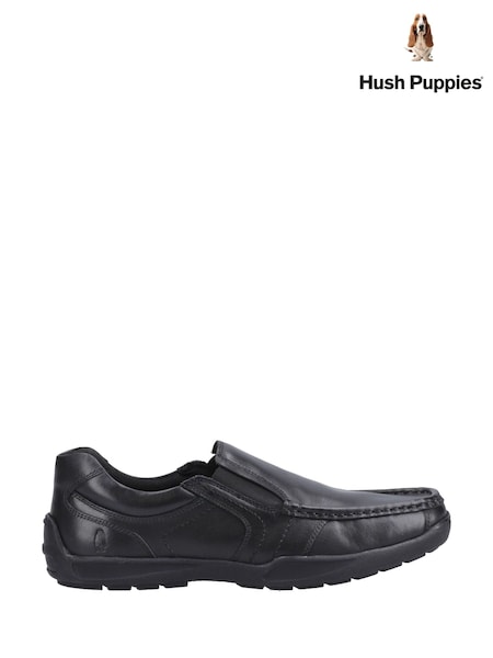 Hush Puppies Morgan Slip On School Black Shoes (AP5222) | £52
