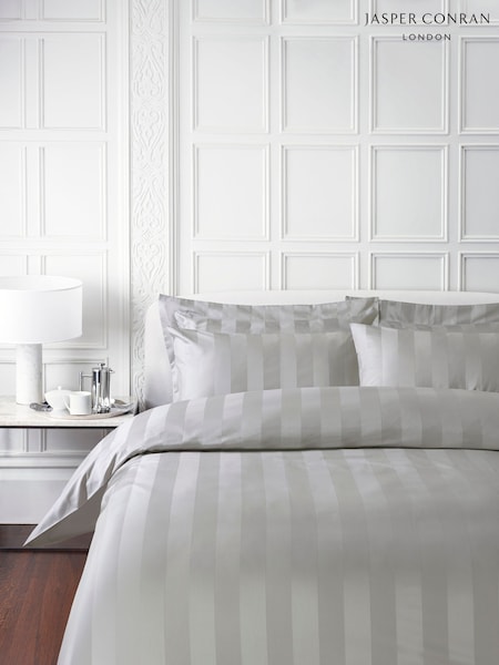 Jasper Conran London Lunar Rock 500 Thread Count Satin Stripe Oxford 100% Cotton Pillowcase (AP5237) | £25