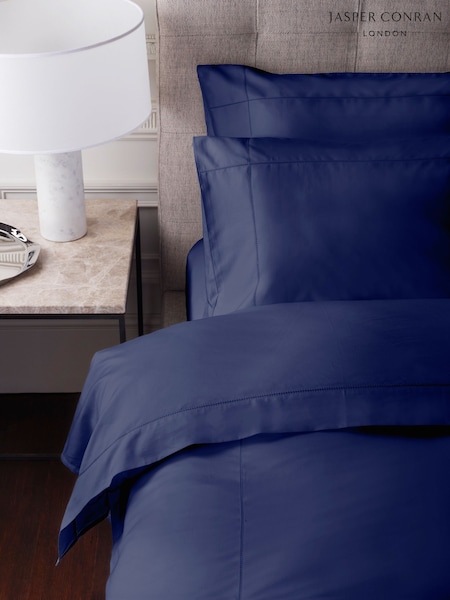 Jasper Conran London Navy 500 Thread Count SUPIMA® Square 100% Cotton Pillowcase (AP5251) | £30