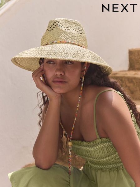 Straw Drop Brim Western Hat (AP5257) | £22