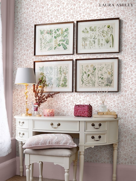 Laura Ashley Dark Blush Shepherd's Purse A4 Wallpaper Sample (AP5601) | £1