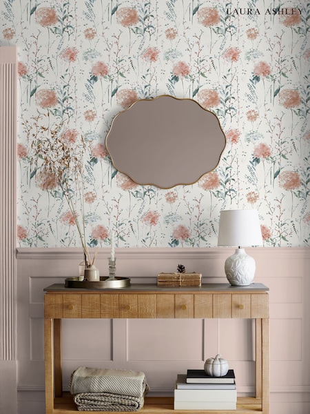 Laura Ashley Plaster Pink Pallington Bloom A4 Wallpaper Sample (AP5602) | £1