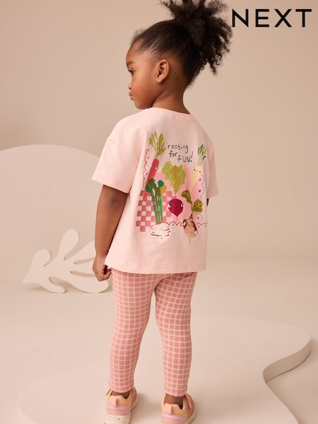 Pink Beetroot Short Sleeve T-Shirt and Leggings Set (3mths-7yrs) (AP5611) | £10 - £14