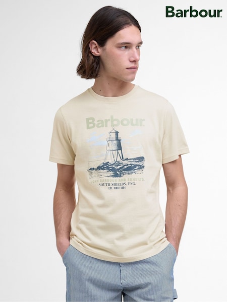Barbour® Cream 100% Cotton Harbourside T-Shirt (AP5636) | £35