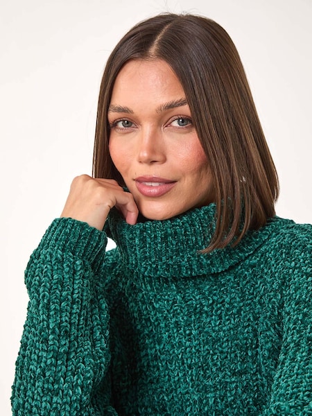 Roman Green Cowl Neck Chenille Knit Jumper (AP5801) | £40