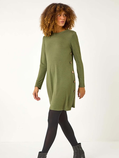 Roman Green Side Button Detail Shift Dress (AP5966) | £45