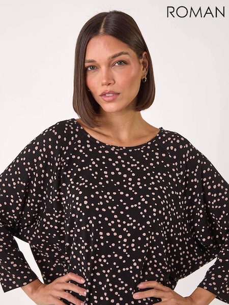 Roman Natural Spot Print Stretch Top (AP5998) | £36
