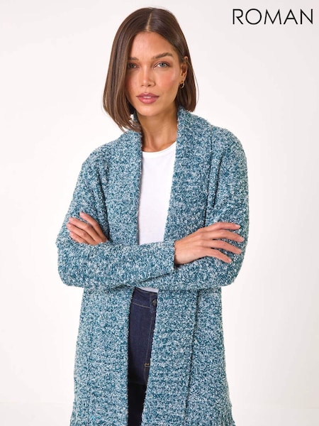 Roman Blue Textured Fringe Cardigan (AP6013) | £45