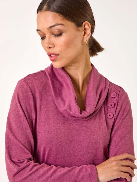 Roman Pink Wrap Front Cowl Neck Top (AP6057) | £40