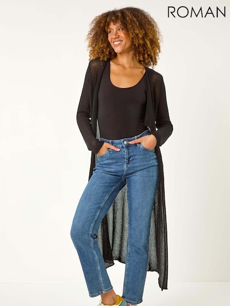 Roman Black Waterfall Knit Longline Cardigan (AP6076) | £40