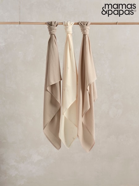 Mamas & Papas 3 Pack Multi Welcome to the World Duckling Squares Muslin (AP6101) | £22