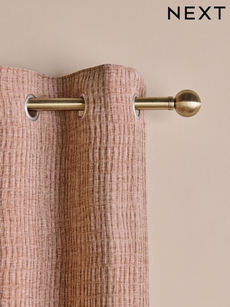 Pink Crinkle Chenille Eyelet Lined Curtains (AP6145) | £65 - £145