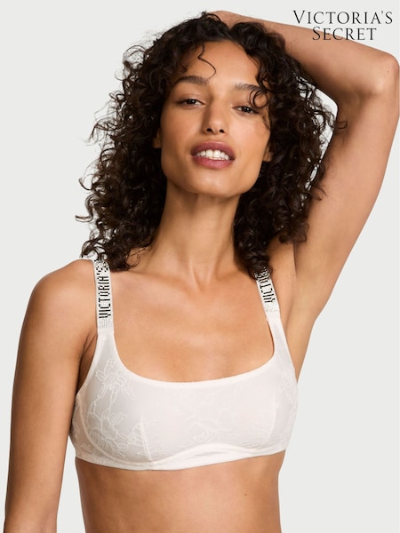 Victoria's Secret Coconut White Lace Shine Strap Bralette (AP6192) | £29