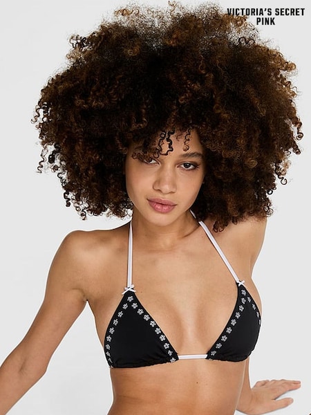 Victoria's Secret PINK Black Cape May Triangle Bikini Top (AP6205) | £34