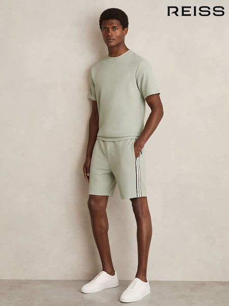 Reiss Sage Green Wick Textured Crew-Neck T-Shirt (AP6300) | £48