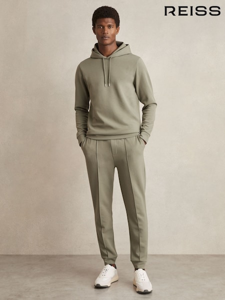Reiss Sage Fabien Interlock Jersey Drawstring Hoodie (AP6316) | £118
