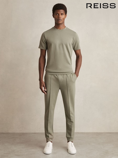 Reiss Sage Bradley Interlock Jersey Crew Neck T-Shirt (AP6329) | £68