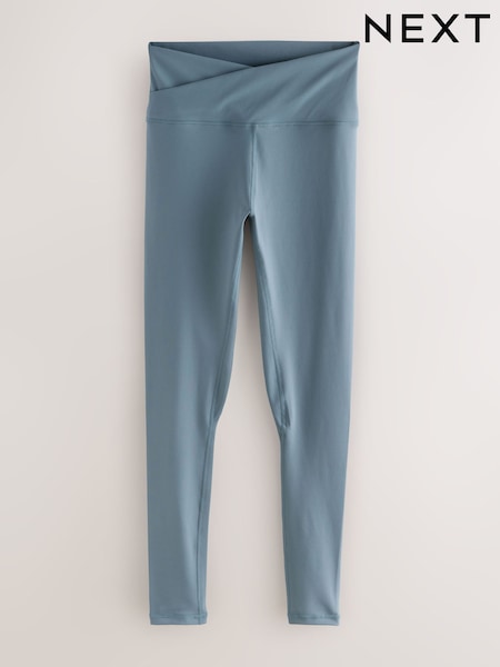 Slate Blue Balance Wrap Front Yoga Leggings (AP6531) | £24