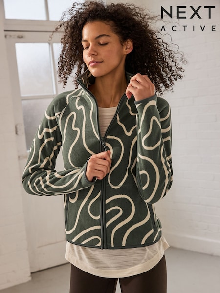 Khaki Green Active Sports Fleece Jacket (AP6553) | £29