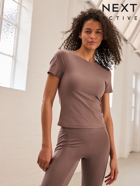 Mink Brown Active Ultimate Short Sleeve Sports Top (AP6561) | £26