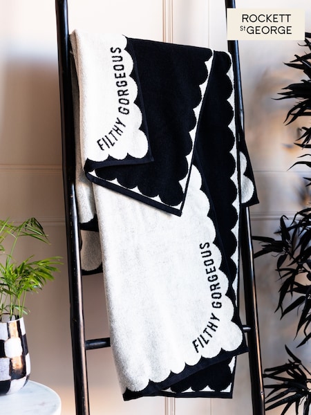 Rockett St George Monochrome Ooh La La Slogan 100% Cotton Towel (AP6579) | £12 - £22