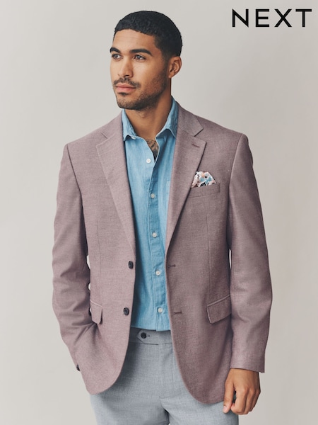 Pink Slim Fit Textured Smart Blazer (AP6758) | £79
