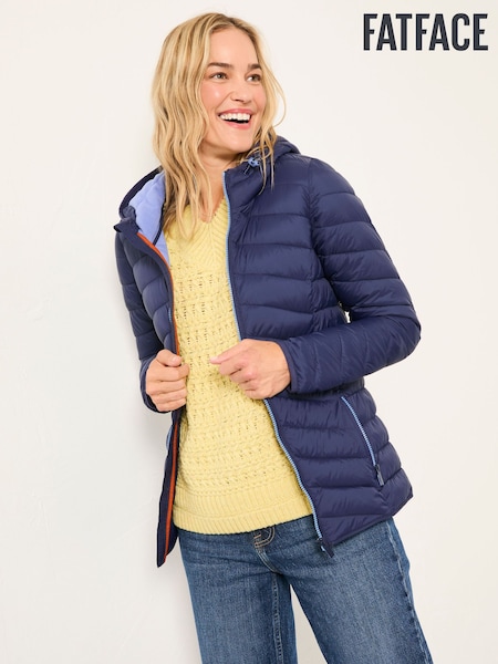 FatFace Ruby Navy Lightweight Puffer Coat (AP6801) | £75