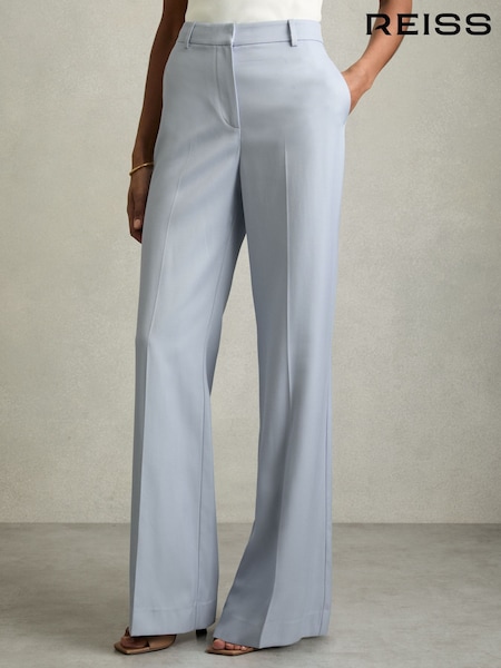 Reiss Blue Millie Petite Wide-Leg Tailored Trousers (AP6931) | £168