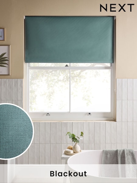 Sage Green Ready Made Printed Plain Moisture Resistant Roller Blind (AP6967) | £24 - £54