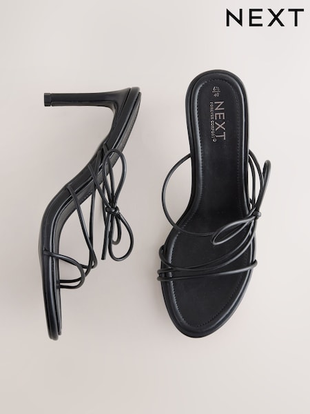 Black Forever Comfort® Skinny Bow Strap Mules (AP7224) | £36