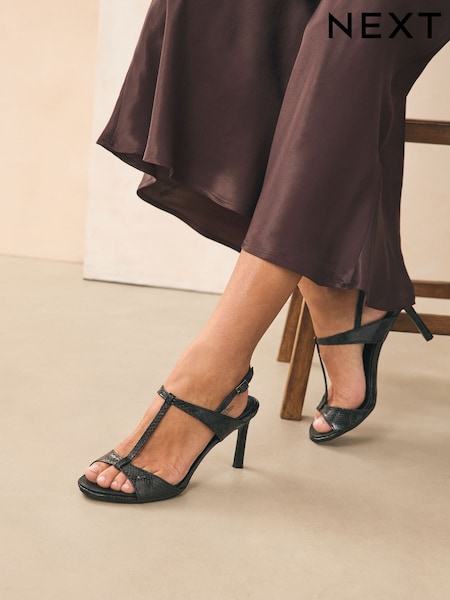 Black Forever Comfort® T Bar Heeled Sandals (AP7332) | £36