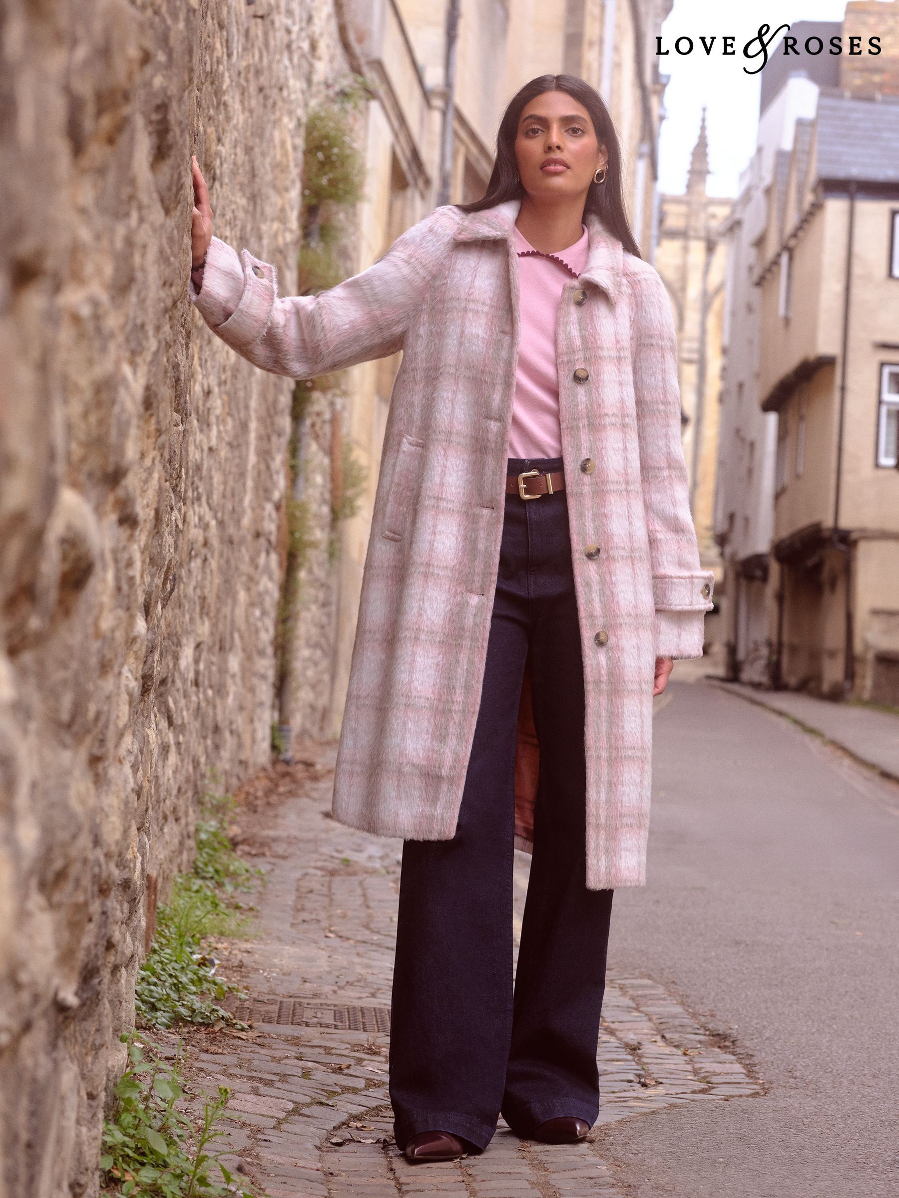ジャケット・アウター TAN PINK CHECKED COAT Women's Pink Check Coats & Jackets | Next Official Site
