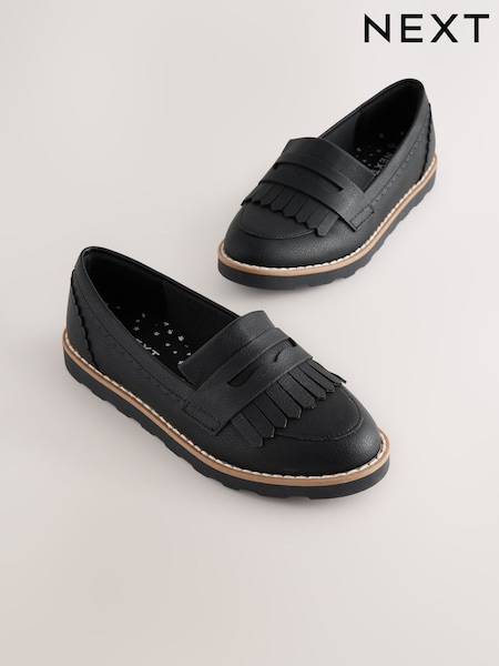 Black Standard Fit (F) School Loafers (AP7403) | £22 - £29