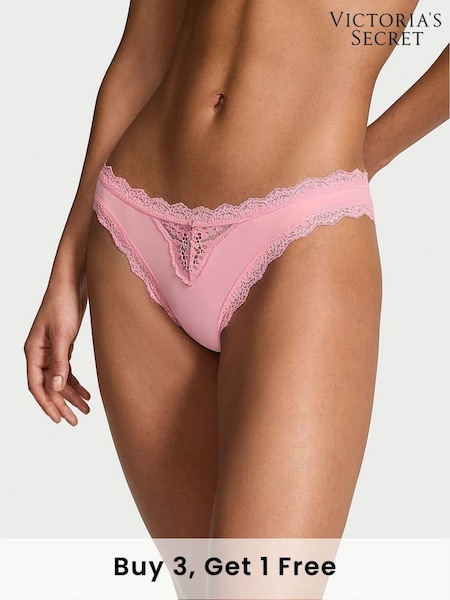Victoria's Secret Pink Hope Lace Trim Bikini Knickers (AP7418) | £14