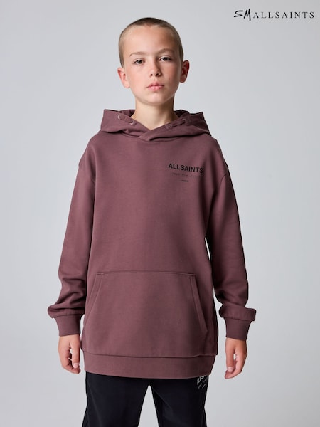 smALLSAINTS Chestnut Brown Oversized Underground Pullover Hoodie (AP7449) | £35 - £39