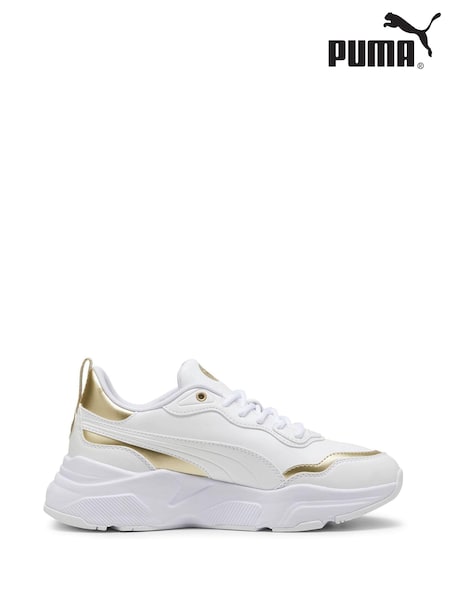 Puma White Womens Cassia Rose Metallic Dream Sneakers (AP7530) | £65