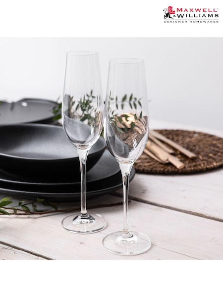 Maxwell Williams Set of 4 Clear GiftBoxed Dishwasher Safe Champagne Flute (AP7551) | £50