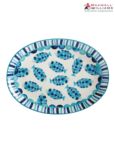 Maxwell Williams Blue Large Oval Ceramic Serving Platter (AP7554) | £36