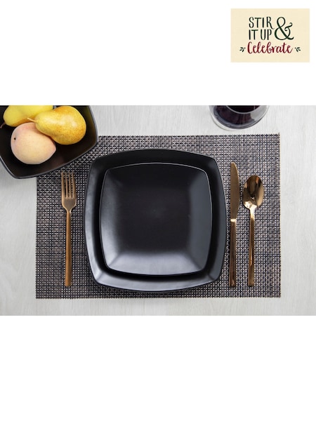 Creative Tops 12 Piece Black Square Dinner Set (AP7566) | £80